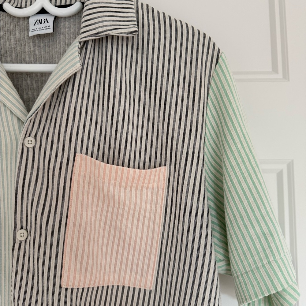 ZARA MAN MULTICOLOR STRIPED SHIRT SMALL